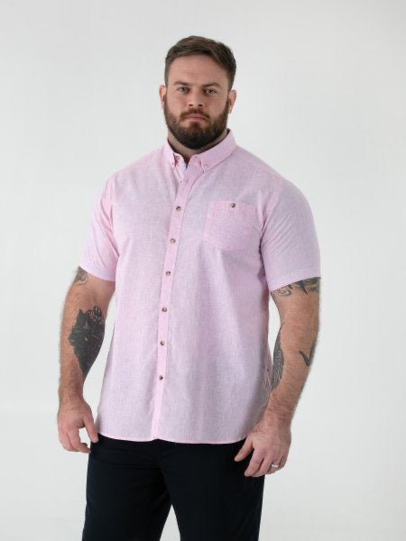 D555- Clarke pink Linen Mix Shirt