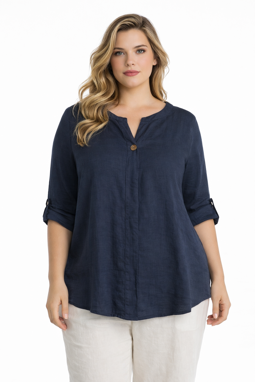 Pacific Dove - Plain Button Detail Top