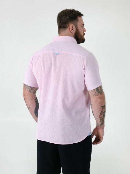 D555- Clarke pink Linen Mix Shirt