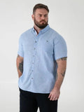 D555- Clarke Blue Linen Mix Shirt