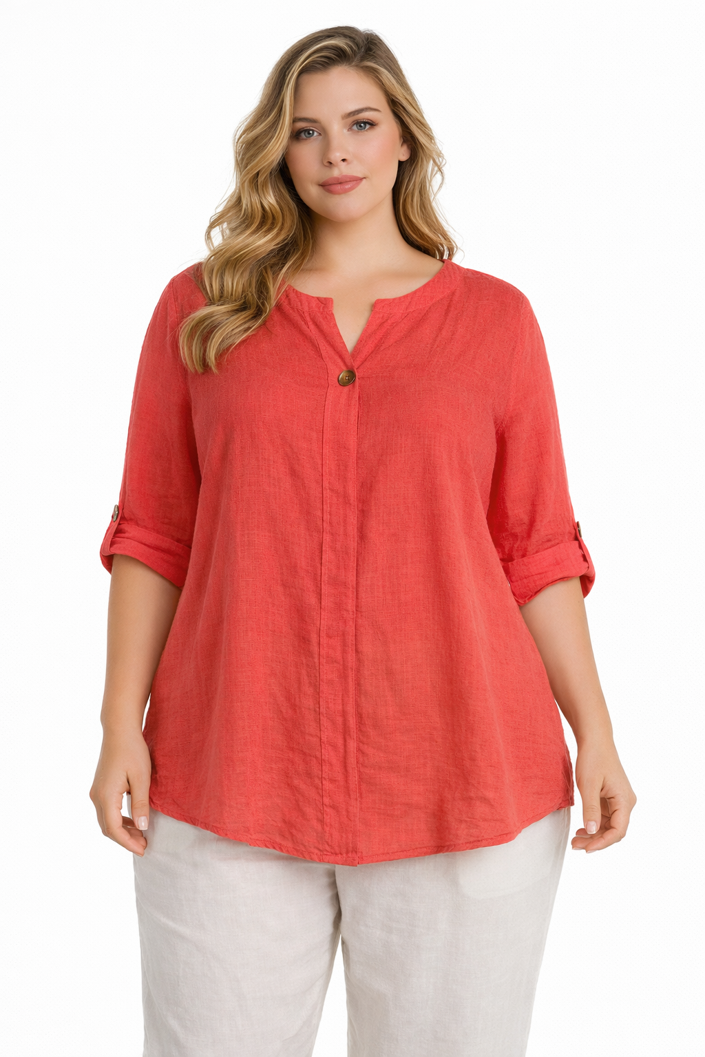 Pacific Dove - Plain Button Detail Top