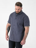 D555- Melrose Navy Print Short Sleeved Shirt