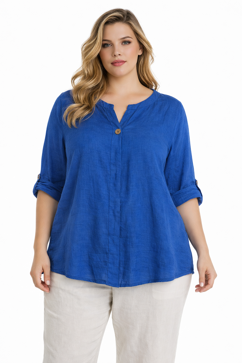Pacific Dove - Plain Button Detail Top