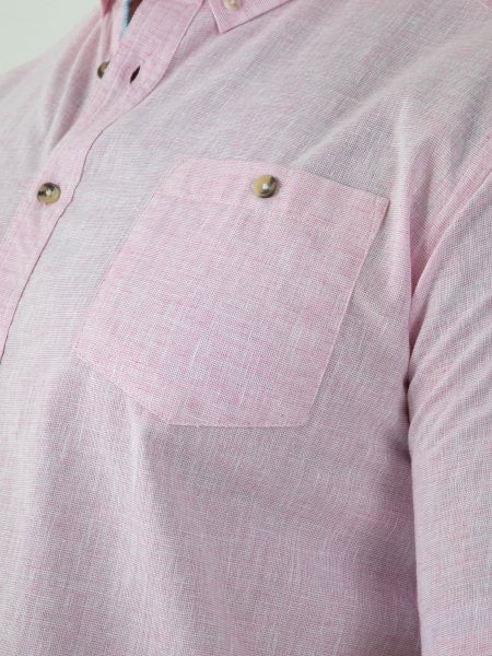 D555- Clarke pink Linen Mix Shirt