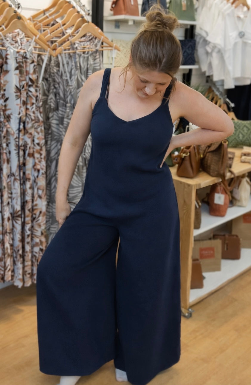 Apricot Cotton Weave Jumpsuit