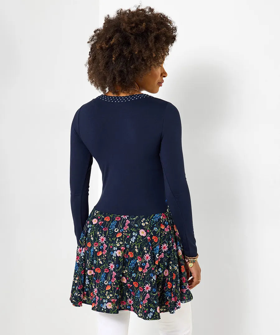 Joe Browns- Pretty Florals Jersey Mesh Tunic Top