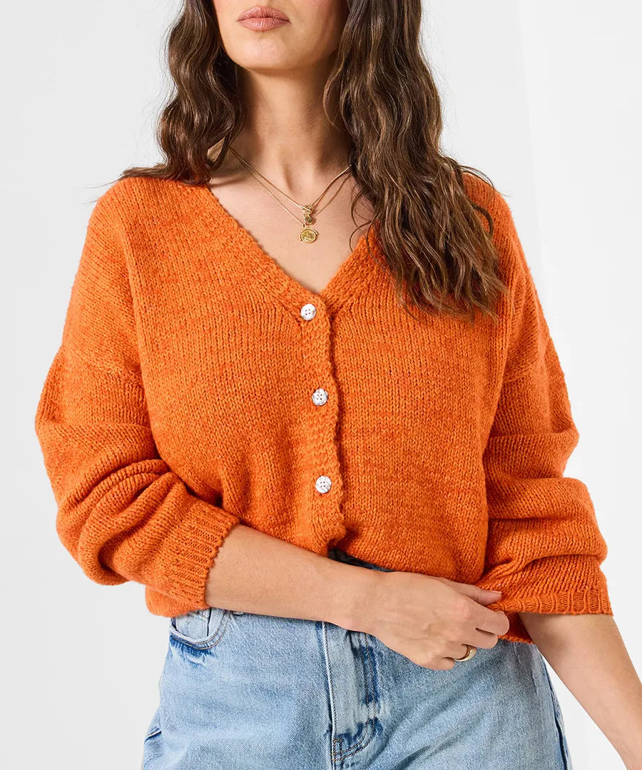 Joe Browns- Celia V-Neck Cardigan Orange