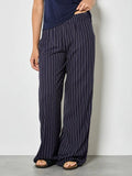 Apricot - Pin Stripe Linen Blend Wide Leg Trousers